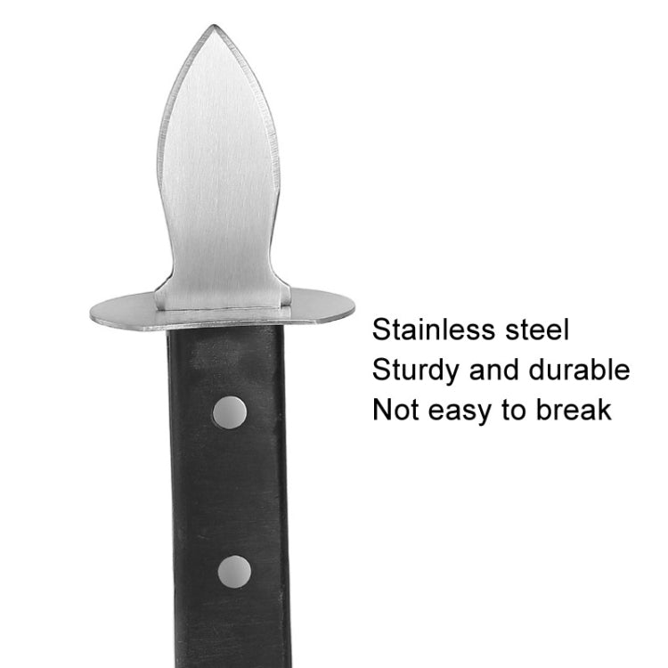 Stainless Steel Oyster Shucking Knife with Wooden Stand