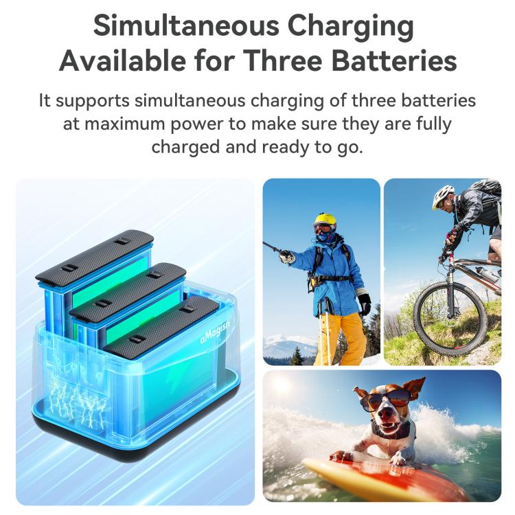 Insta360 X5 Triple Battery Fast Charging Dock with Storage Case | Amagisn