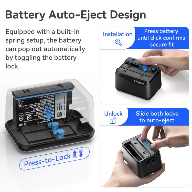 Insta360 X5 Triple Battery Fast Charging Dock with Storage Case | Amagisn