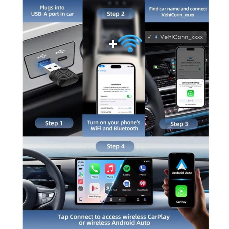 Caja de internet Carlinkit original para CarPlay/Android Auto con cable a inalámbrico