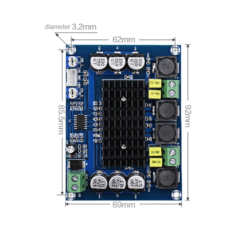 XH-M543 120W+120W Zwei-Kanal Stereo Hochleistungs-Digital-TPA3116D2-Audioverstärkerplatine, 120W+120W Zwei-Kanal Audioverstärker