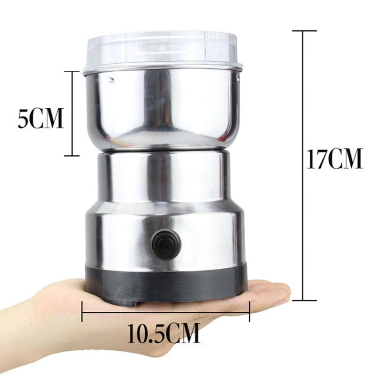 Multifunktionaler EU-Stecker Kaffeemühle Edelstahl Elektrische Kräuter-/Gewürz-/Nuss-/Getreide-/Kaffeebohnenmahlung, Kaffeemühle, EU-Stecker