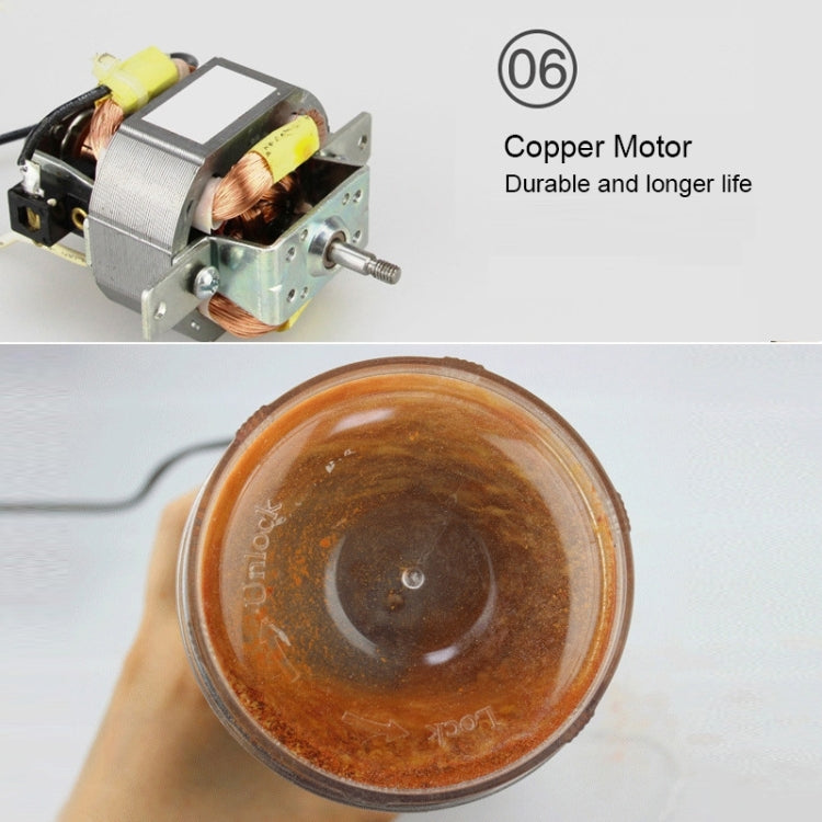 Multifunktionaler EU-Stecker Kaffeemühle Edelstahl Elektrische Kräuter-/Gewürz-/Nuss-/Getreide-/Kaffeebohnenmahlung, Kaffeemühle, EU-Stecker