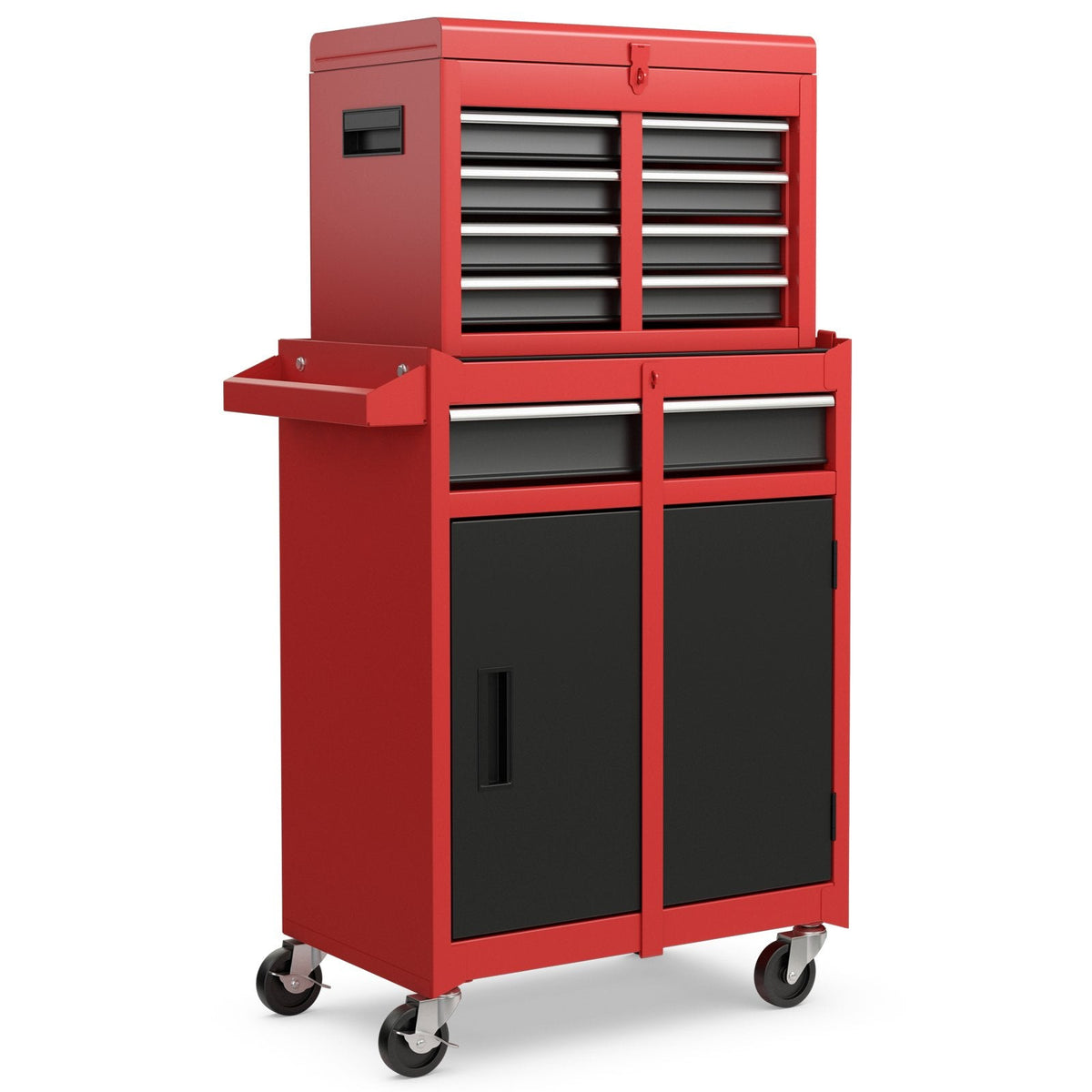 High Capacity Tool Storage Cabinet with Lockable Wheels-Black