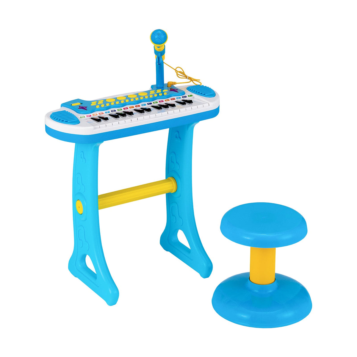 31-Key Kids Electronic Keyboard with Stool and Flashing Lights-Pink