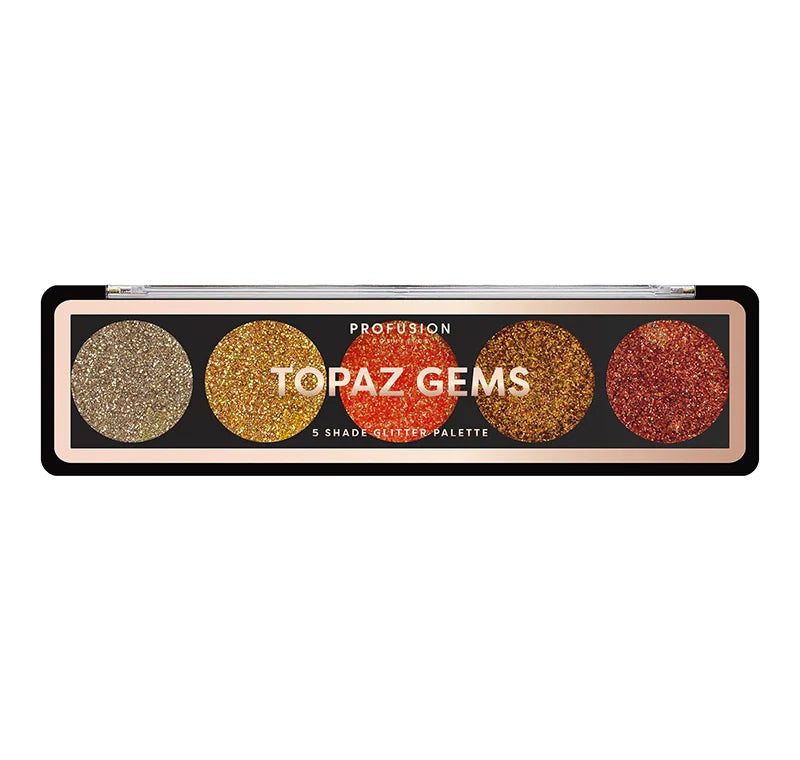 Glitter Gems 5-Shade Pressed Glitter Eyeshadow Palette | Vegan & Cruelty-Free