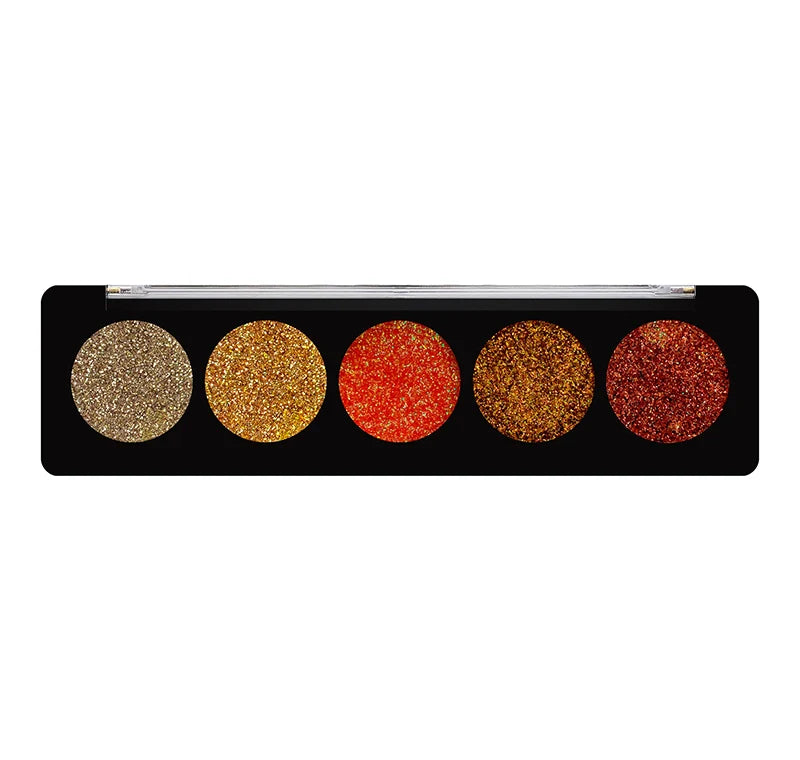 Glitter Gems 5-Shade Pressed Glitter Eyeshadow Palette | Vegan & Cruelty-Free