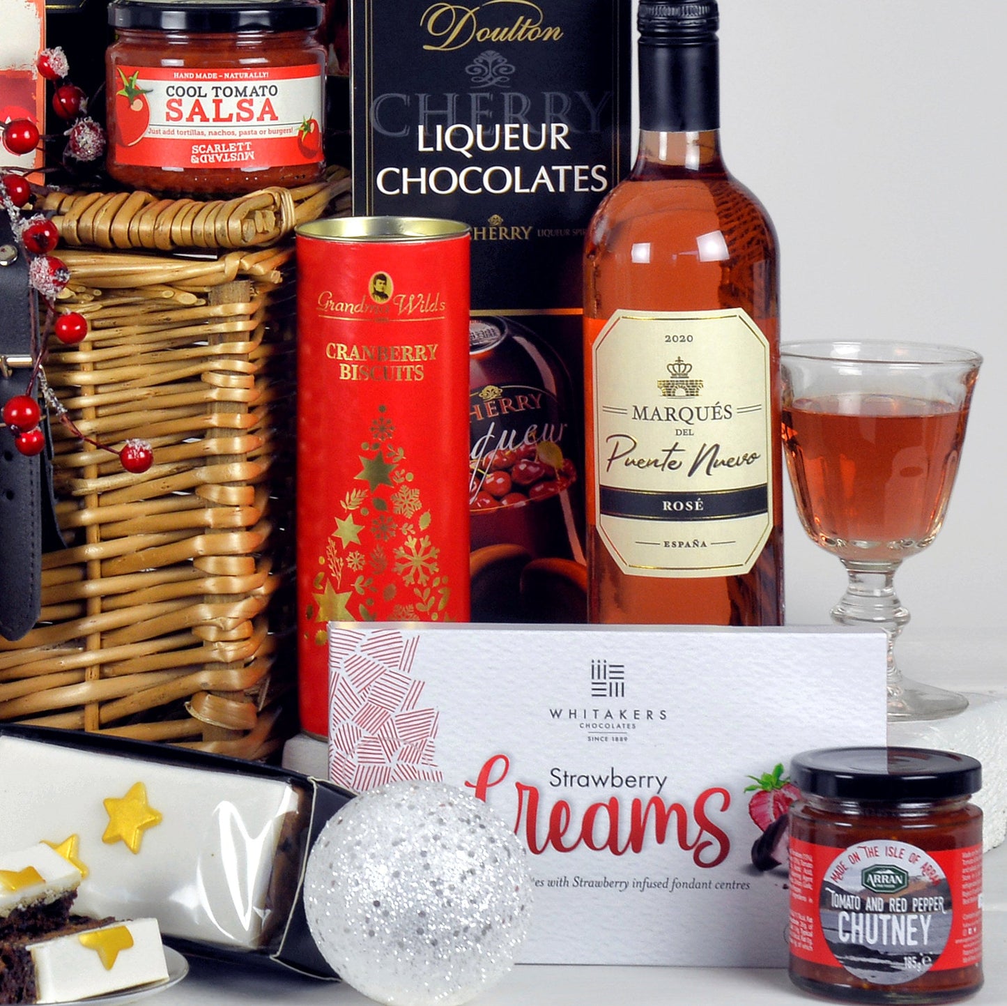 Cesta Sabor a Navidad | Cesta de Lujo Festiva con Vino y Delicatessen