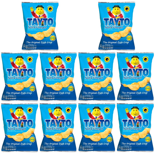 Tayto Salt & Vinegar Chips | 10 x 35g Beutel (Irisch)