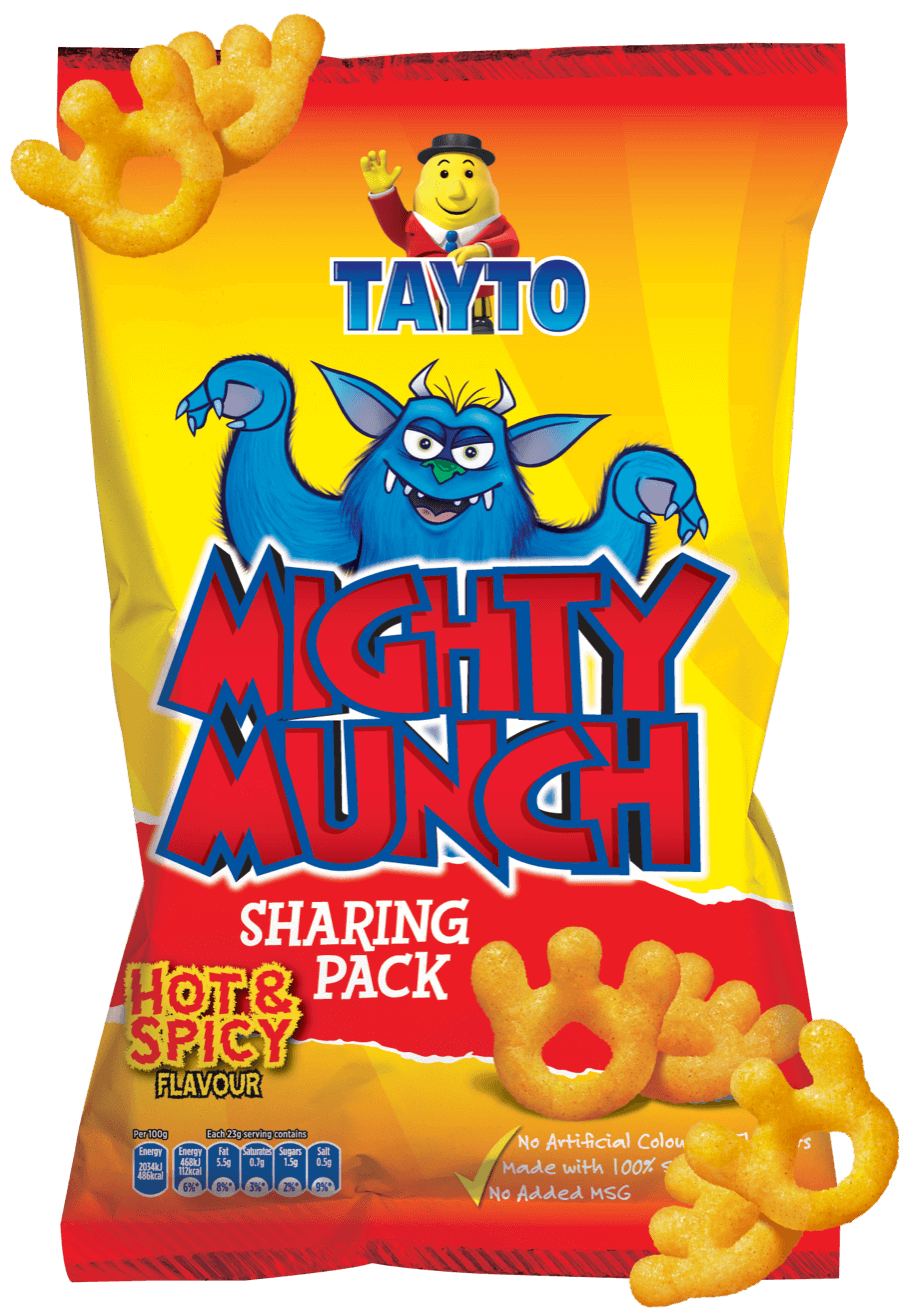 Tayto Mighty Munch Hot & Spicy Kartoffelsnacks 50 x 31g