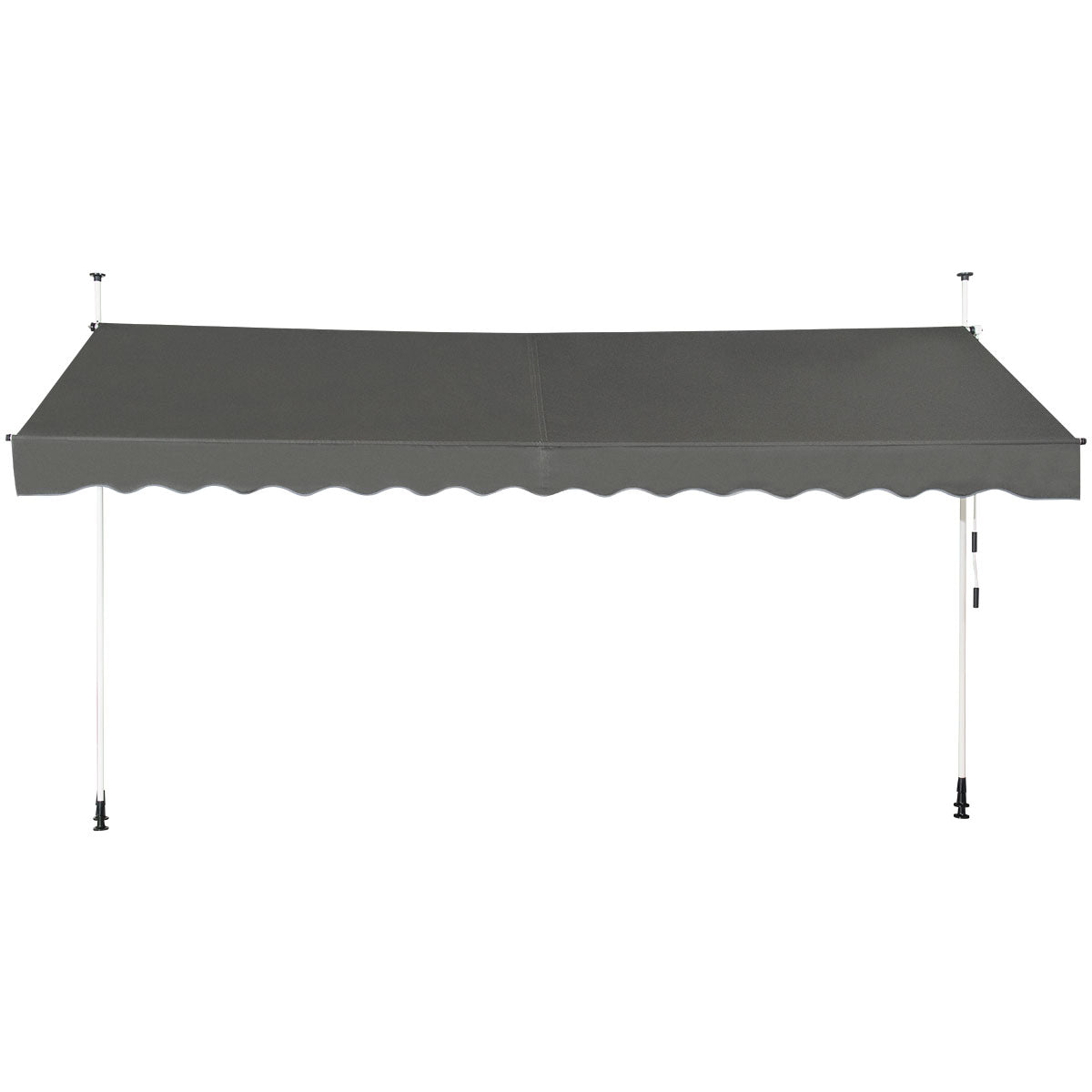 Telescopic Awning Sun Shade with Manual Crank Handle-Beige