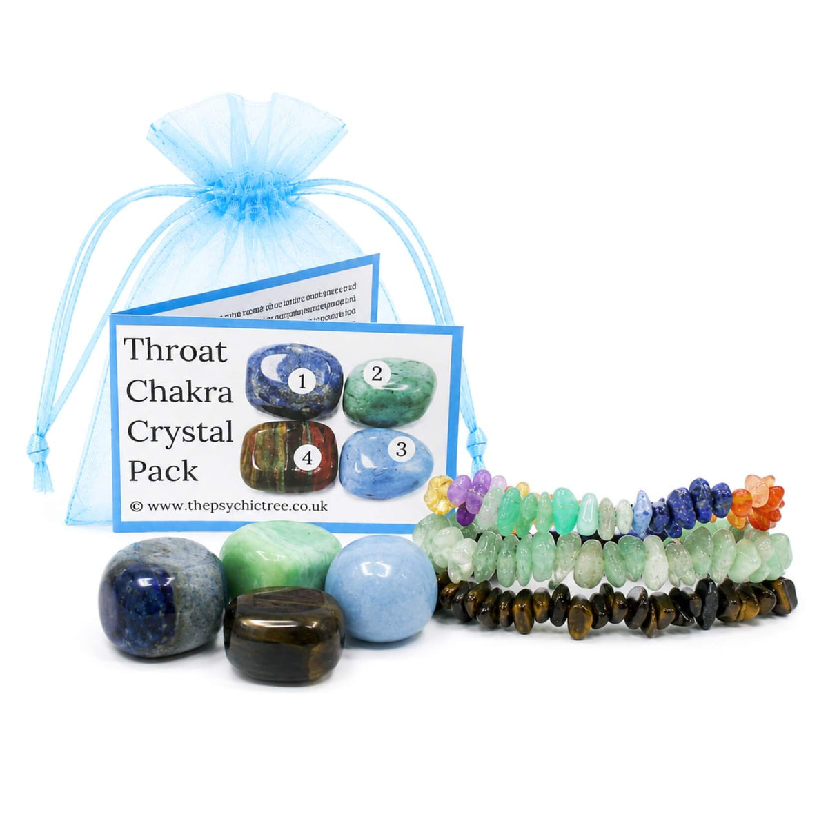 Throat Chakra Healing Crystals & Bracelets Collection