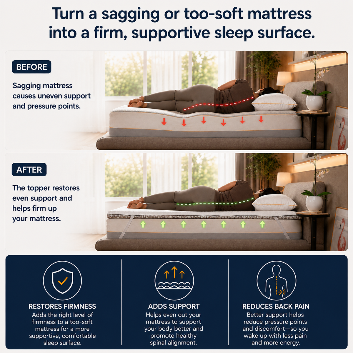 Brightr® Titan 2 in 1 Mattress Topper
