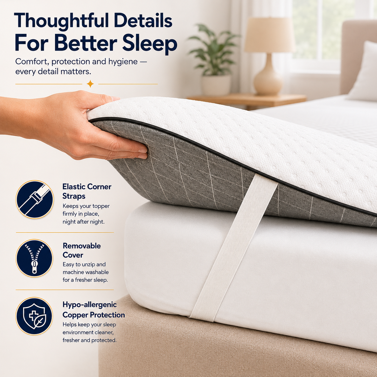 Brightr® Titan Deluxe Mattress Topper | Extra Firm & Firm| 8 cm Reversible | Designed for Soft & Sagging Mattresses