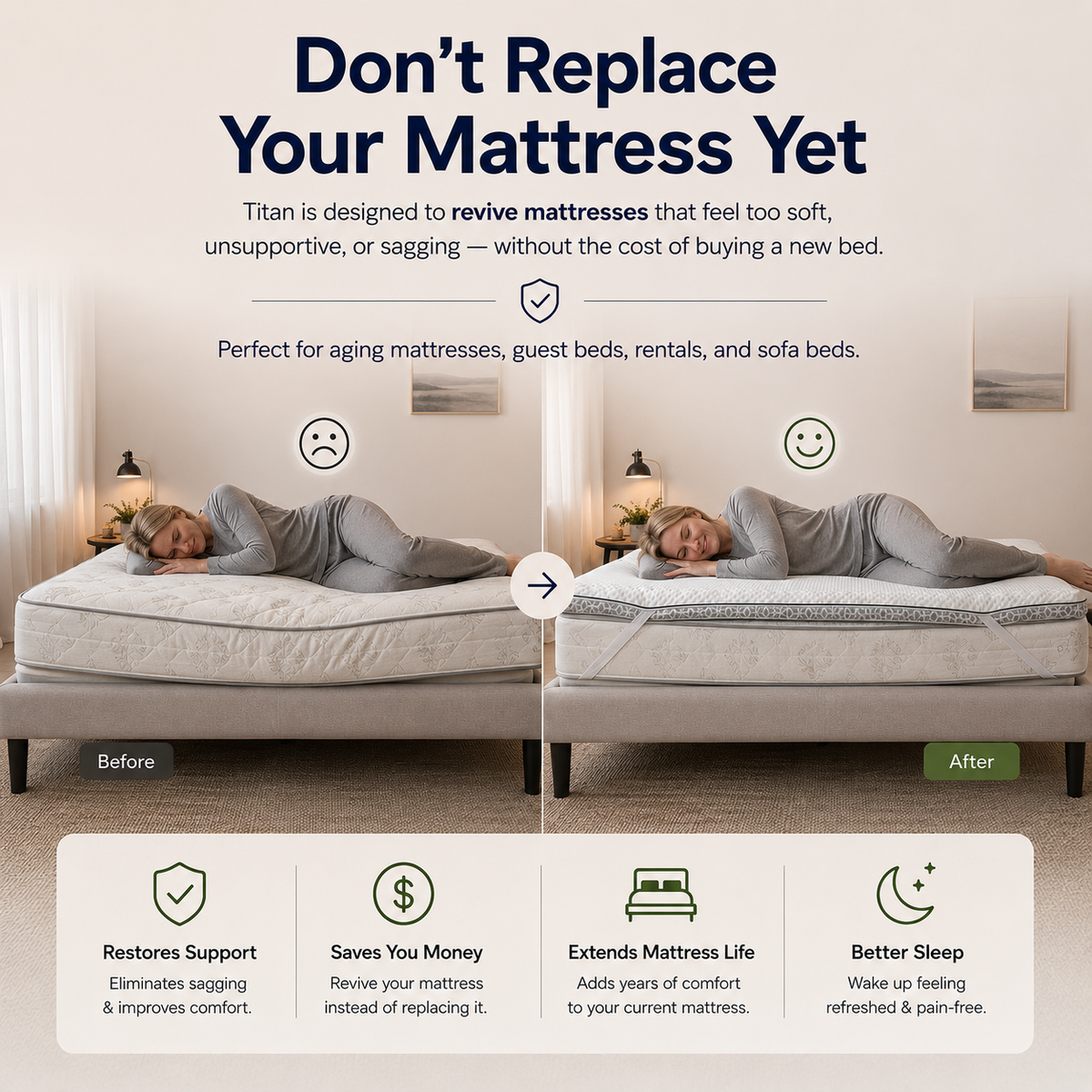 Brightr® Titan 2 in 1 Mattress Topper