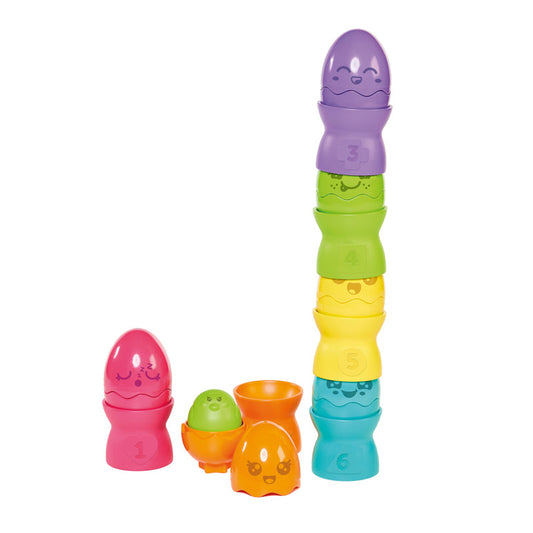 Tomy Toomies Hide & Squeak Egg Stackers | Baby Stacking Toy | Ages 6–36 Months