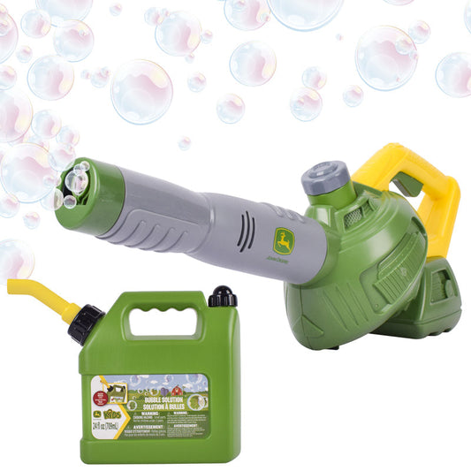 Tomy John Deere Bubble Leaf Blower & Refill Can | Outdoor Toy for Kids 3+