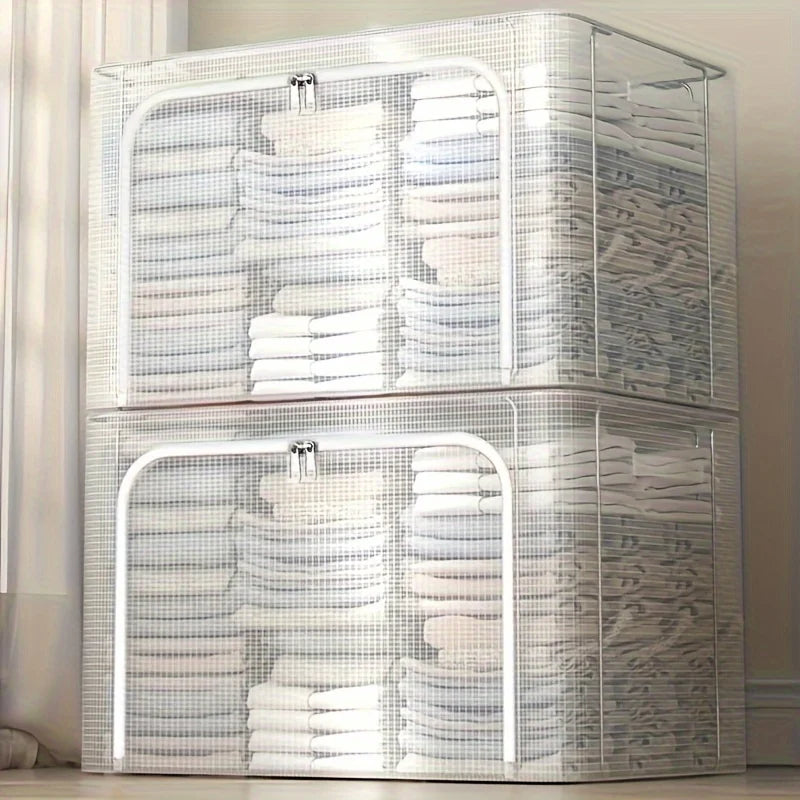 Transparent Clear Folding Storage Box – Durable Polyester Organiser Clothes Boxes