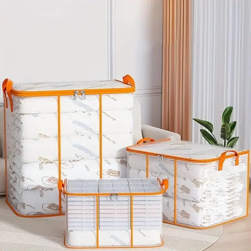 Transparent Clothes Storage Bag Foldable PVC Blanket Bedding Wardrobe Organiser