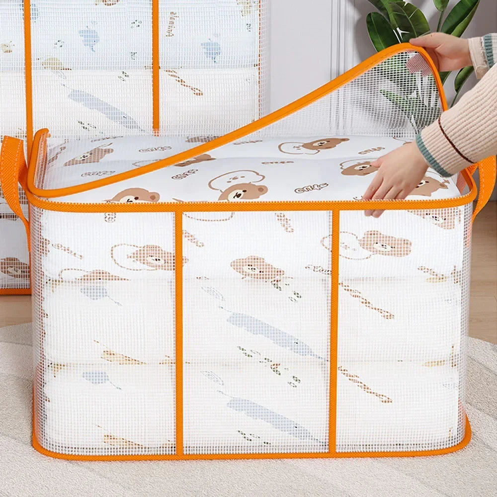 Transparent Clothes Storage Bag Foldable PVC Blanket Bedding Wardrobe Organiser