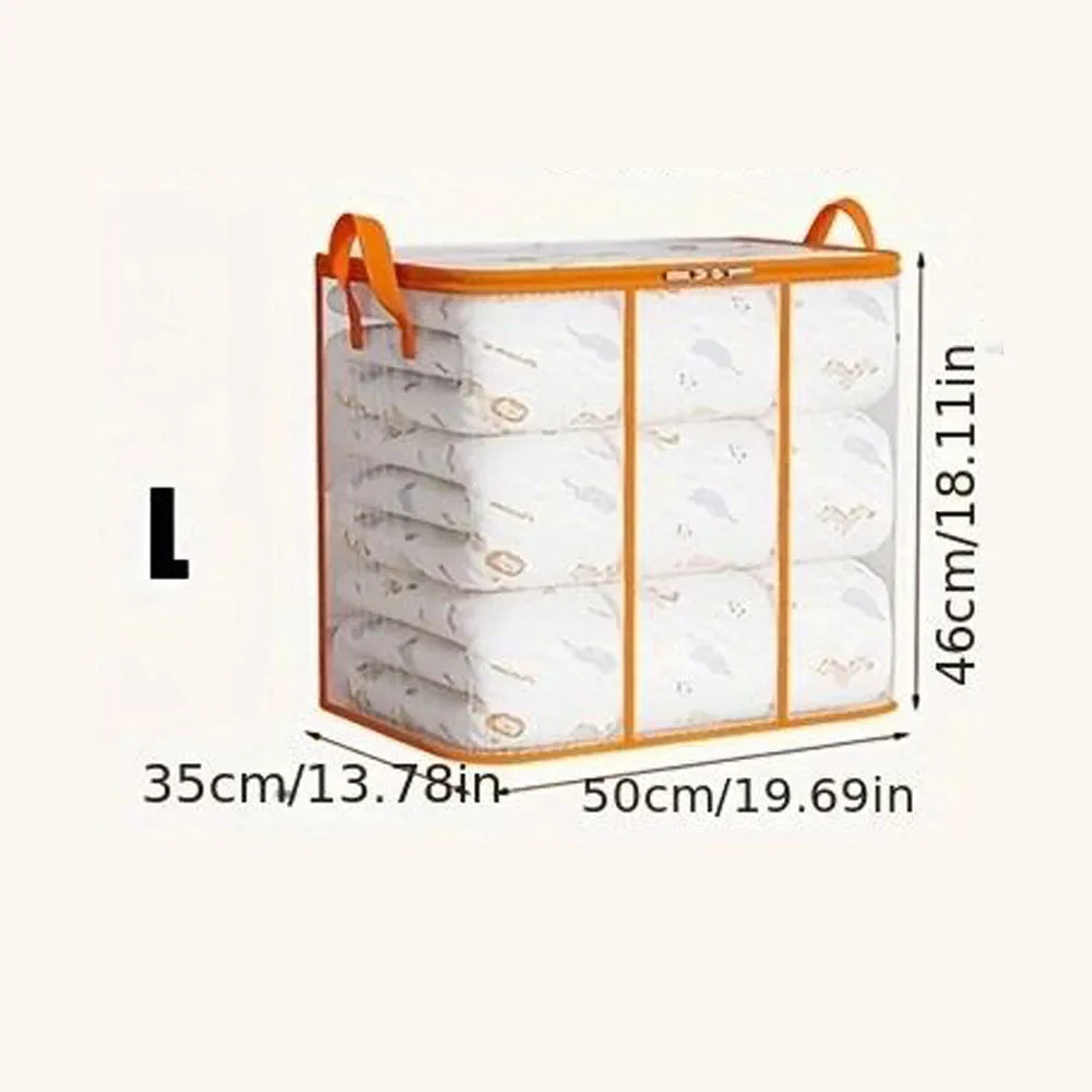 Transparent Clothes Storage Bag Foldable PVC Blanket Bedding Wardrobe Organiser