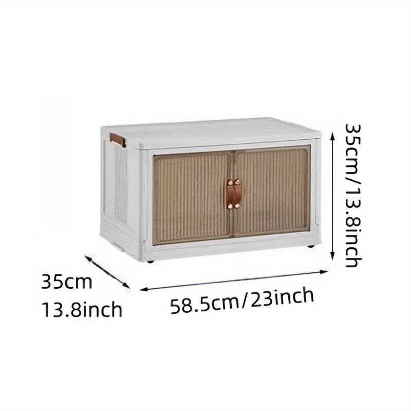 Transparent Storage Box with Lid - Foldable Storage Box with Wheels, Multi-Layer Organizer for Home or Office