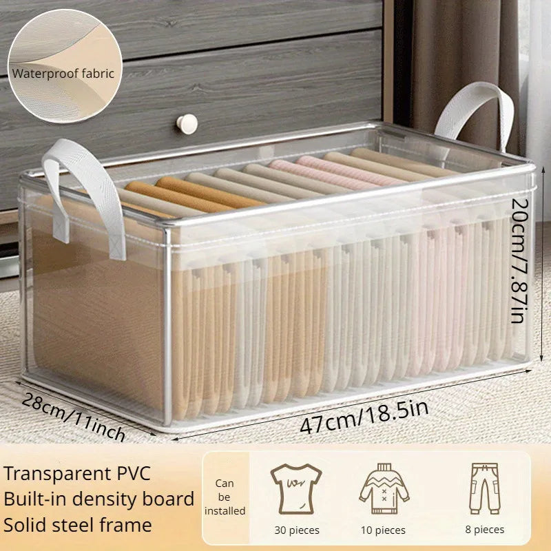 Transparent Storage Box Solid Steel Frame – Waterproof Home Organisation Basket