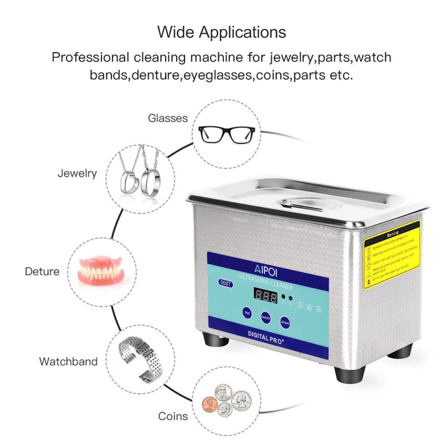 AIPOI Ultrasonic Cleaner – 800ml to 30L | Professional Home & Industrial Use