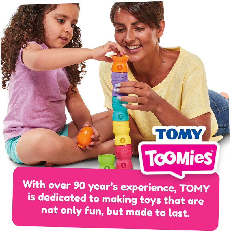 Tomy Toomies Hide & Squeak Egg Stackers | Baby Stacking Toy | Ages 6–36 Months
