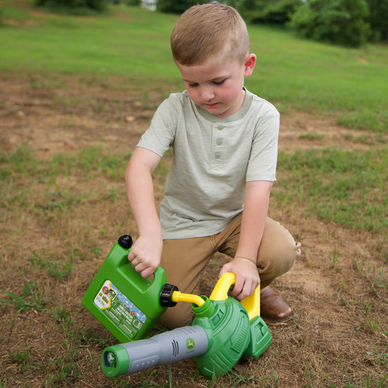 Tomy John Deere Bubble Leaf Blower & Refill Can | Outdoor Toy for Kids 3+