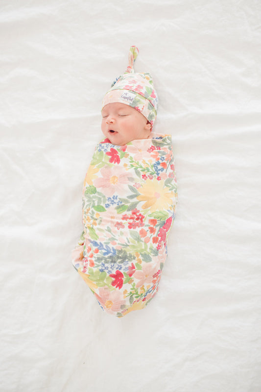 Copper Pearl Knitted Swaddle Blanket Lark