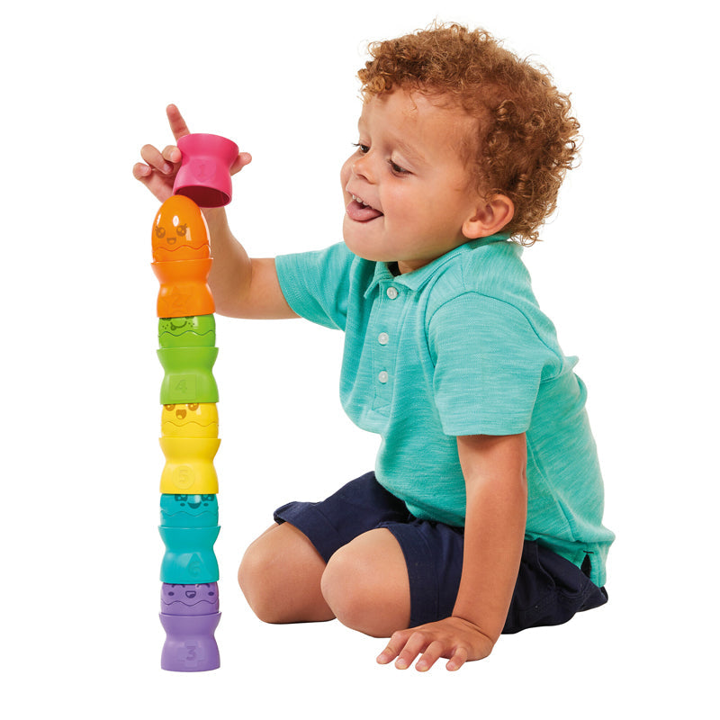 Tomy Toomies Hide & Squeak Egg Stackers | Baby Stacking Toy | Ages 6–36 Months