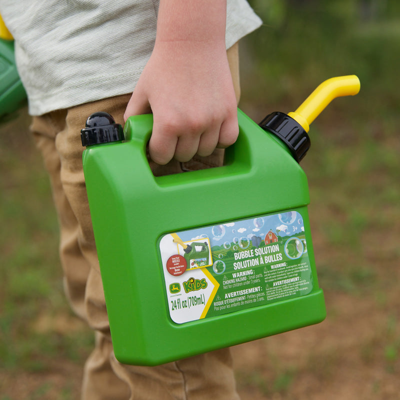 Tomy John Deere Bubble Leaf Blower & Refill Can | Outdoor Toy for Kids 3+