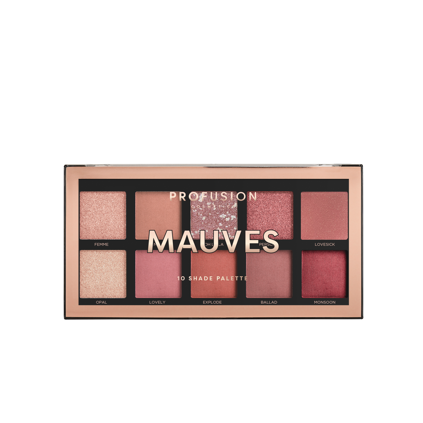 Mauves 10-Shade Eyeshadow Palette by Profusion Cosmetics | Mauve, Plum & Burgundy Tones