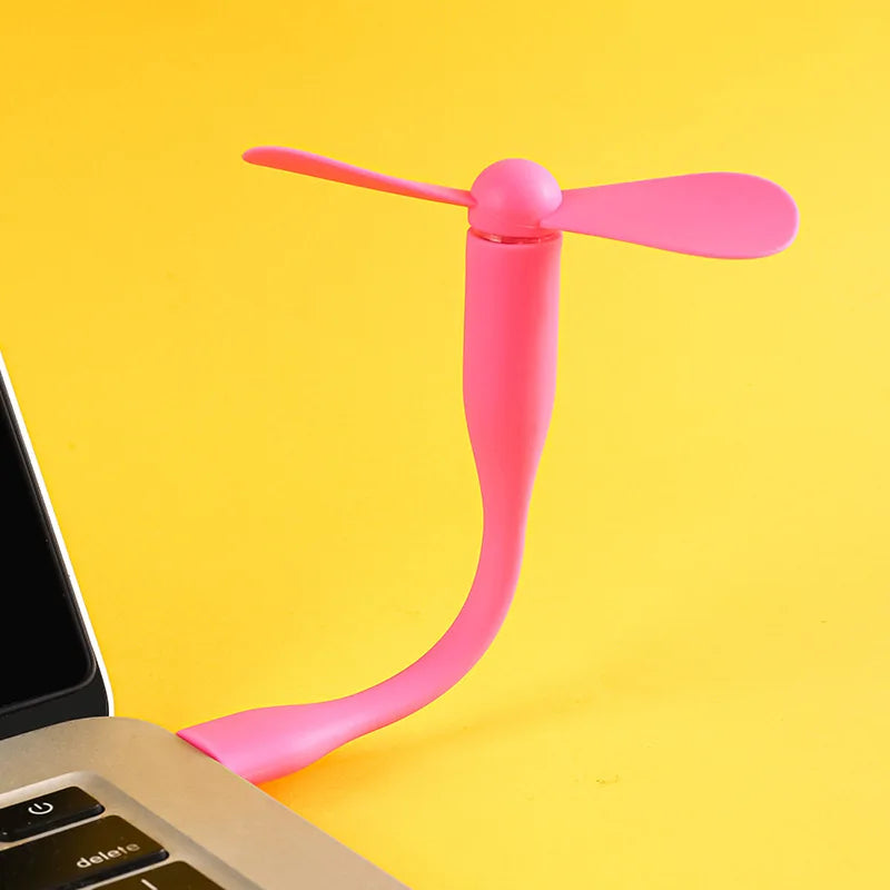 USB Mini Flexible Fan - Portable Bendable Cooling Fan for Laptop, PC, Gadget Hand Fan