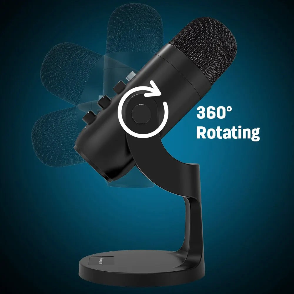 USB Condenser Microphone for PC & Mac - Gaming, Recording, Streaming, Podcasting