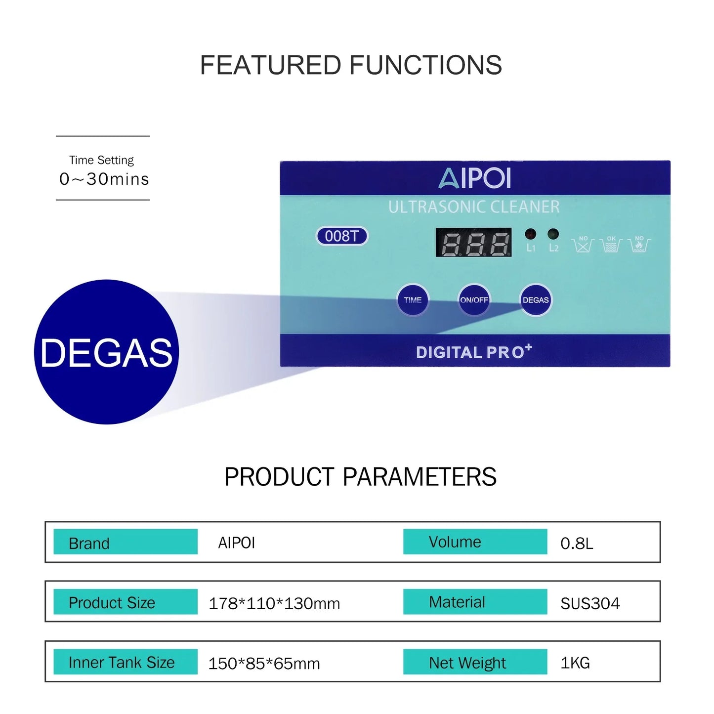 AIPOI Ultrasonic Cleaner – 800ml to 30L | Professional Home & Industrial Use