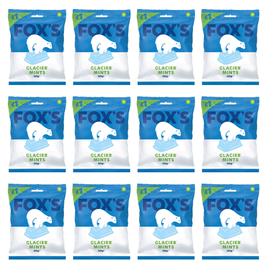 Fox's Glacier Mints 100g – Multipackung mit 12 Stück