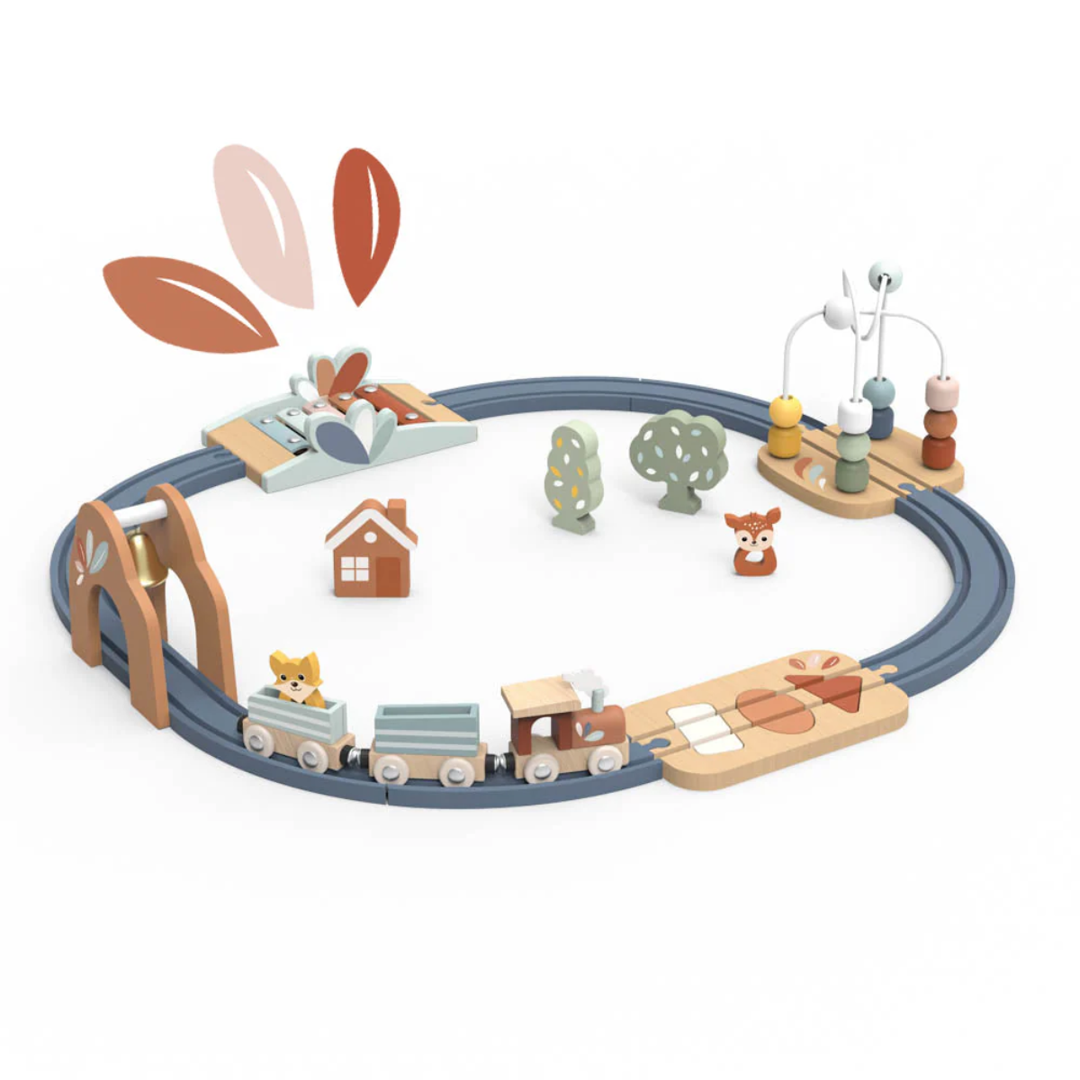 Speedy Monkey Multi-Activity Wooden Train Railway Set