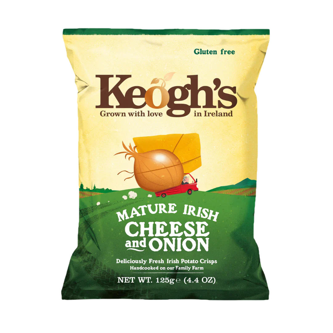 12 x patatas fritas Keoghs con sabor a queso y cebolla - 125 g