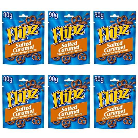 Flipz Salted Caramel Pretzels 90g – Pack of 6