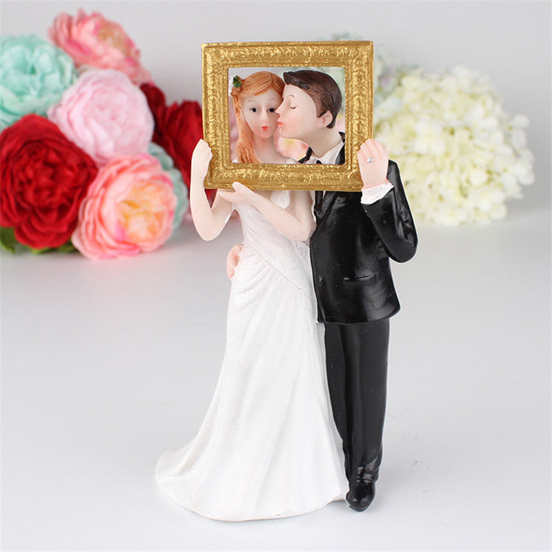 Romantic Resin Wedding Cake Topper Figurine for Engagement & Anniversary