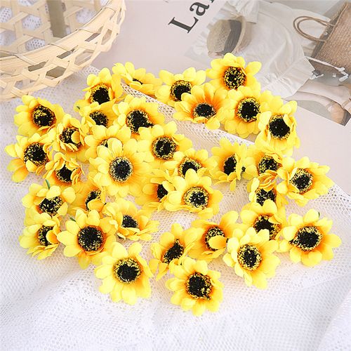 HUAYUXIANG Artificial Sunflower Heads - 10PCS for Home & Wedding Decoration