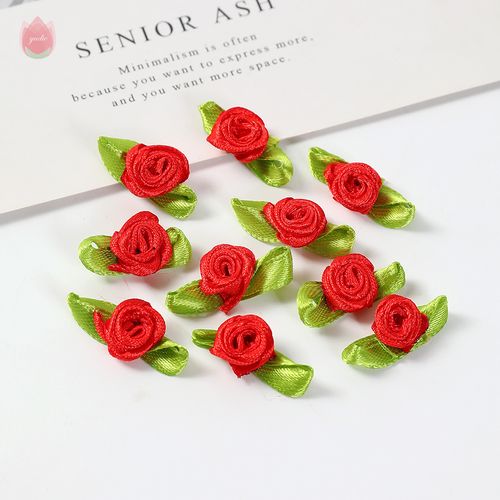 QIANHUAYU 2CM Silk Bow-Knot Mini Rosette - 50pcs for Elegant Decor