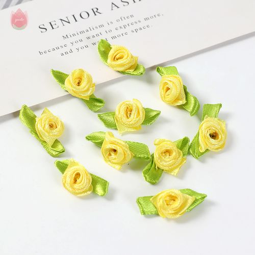 QIANHUAYU 2CM Silk Bow-Knot Mini Rosette - 50pcs for Elegant Decor