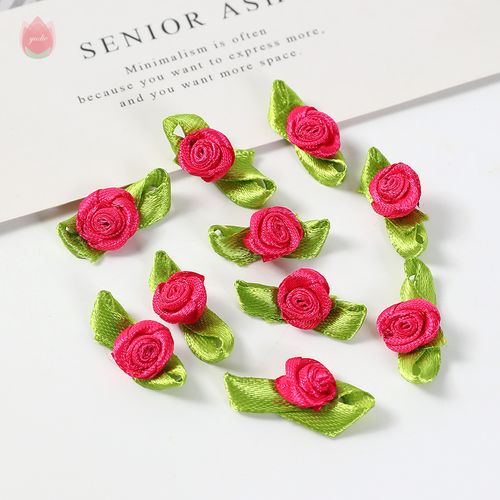 QIANHUAYU 2CM Silk Bow-Knot Mini Rosette - 50pcs for Elegant Decor