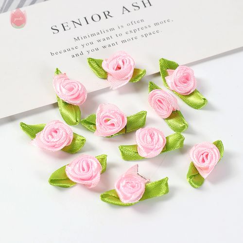 QIANHUAYU 2CM Silk Bow-Knot Mini Rosette - 50pcs for Elegant Decor