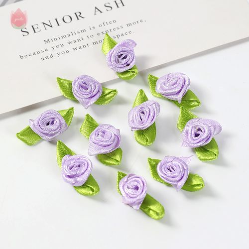 QIANHUAYU 2CM Silk Bow-Knot Mini Rosette - 50pcs for Elegant Decor