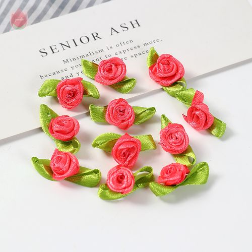 QIANHUAYU 2CM Silk Bow-Knot Mini Rosette - 50pcs for Elegant Decor