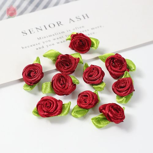 QIANHUAYU 2CM Silk Bow-Knot Mini Rosette - 50pcs for Elegant Decor